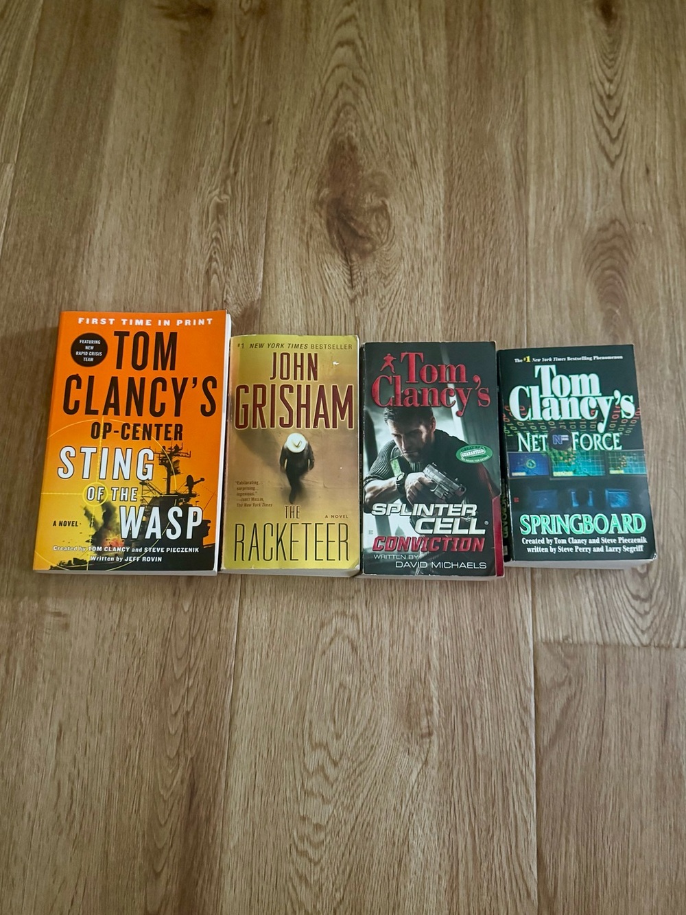 Bundle of 4 Tom Clancy & John Grisham Suspense Thriller Paperback Books